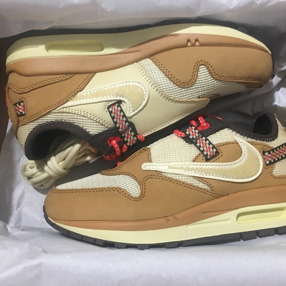 Nike Air Max 1 Travis Scott Cactus Jack Wheat Lemon Drop Mens Size 4.5 - Picture 1 of 16